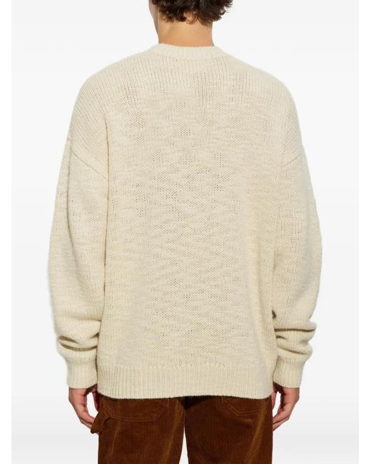 Isabel Marant White Karl Ribbed-Trim Sweater for men