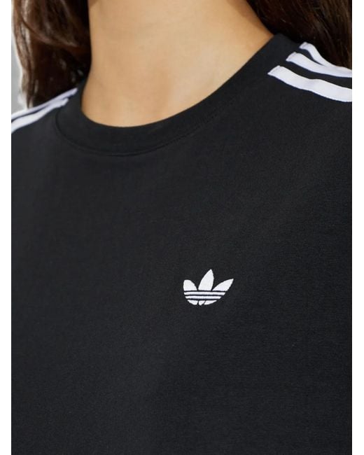 Adidas Black Ruffle-Trim T-Shirt