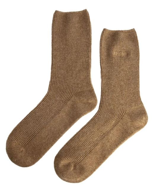Zadig & Voltaire Brown Cashmere Socks