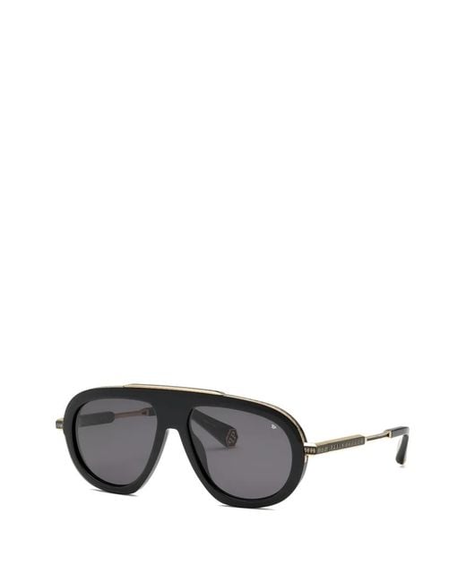 Philipp Plein Gray Pilot-Frame Sunglasses for men