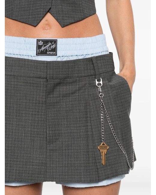 Alexander Wang Geplooide Shorts Met Sleutelhanger in het Black