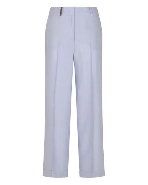 Peserico Blue Straight-Leg Trousers