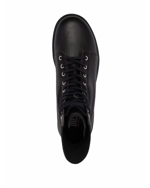 DIESEL Black D-Alabhama Lace-Up Boots for men