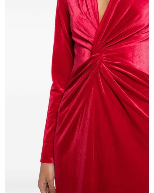 Robe longue en velours Ganni en coloris Red