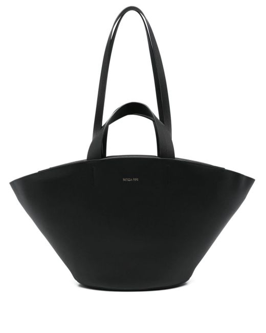 Patrizia Pepe Black Leather Tote Bag