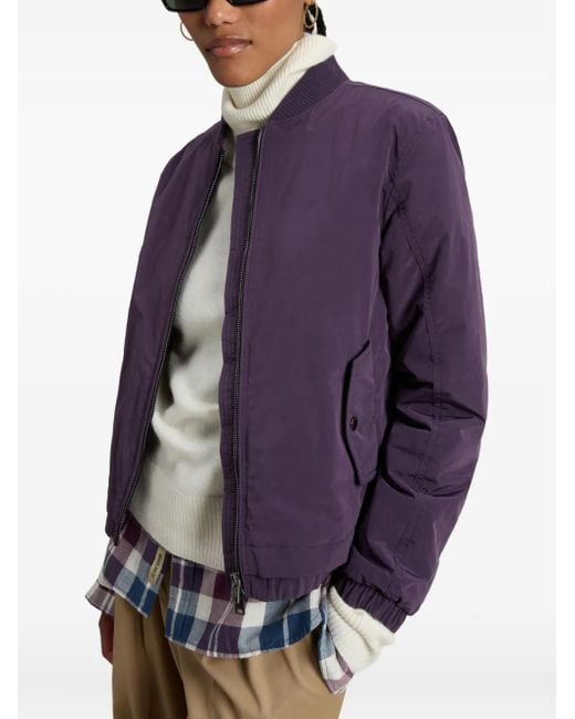 Woolrich Purple Ribbed-Cuff Bomber Jacket