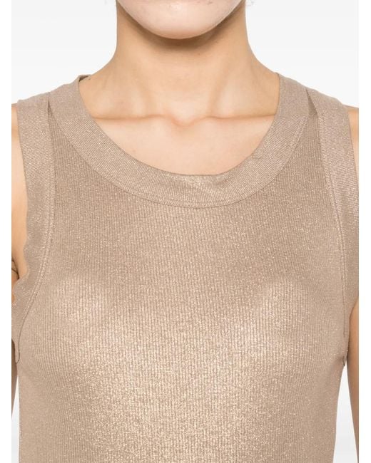 Majestic Filatures Natural Glitter Ribbed Top