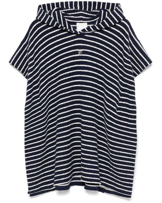 Givenchy Blue Striped Towelling Poncho