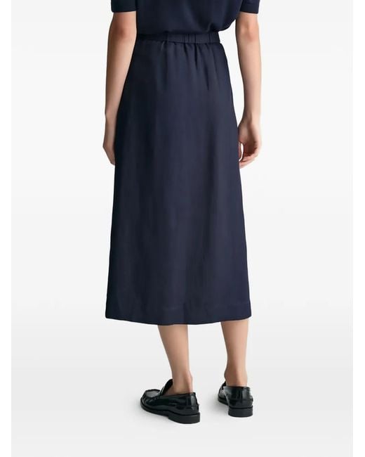 Gant Blue Slit Midi Skirt