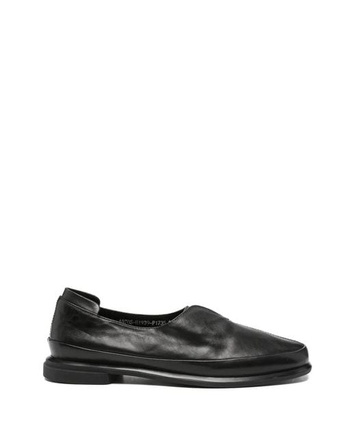 SERGIO MORETTI FIRENZE Black Center-Seam Leather Loafers