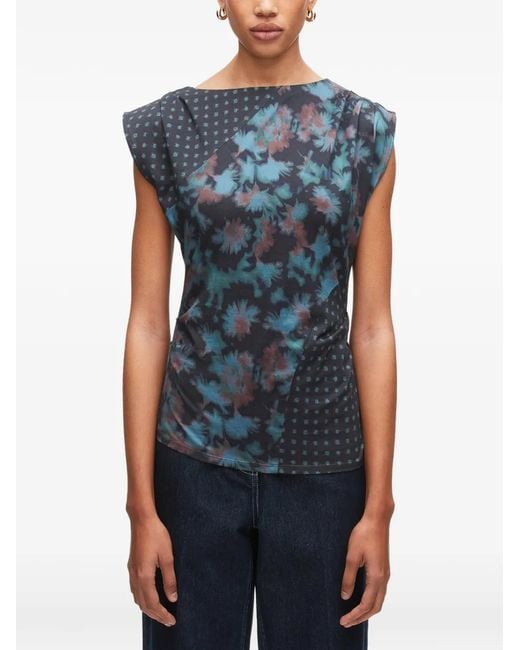 3.1 Phillip Lim Blue Draped Top