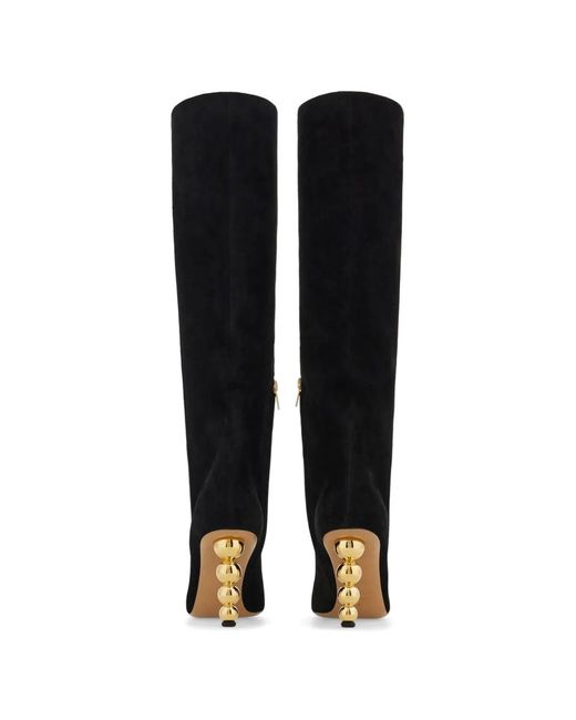Ferragamo Black Spherical-Heel Boots
