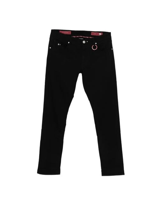 Sartoria Tramarossa Black Michelangelo Belt-Loop Jeans for men