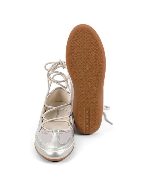Karl Lagerfeld White Altia Ballet Flats