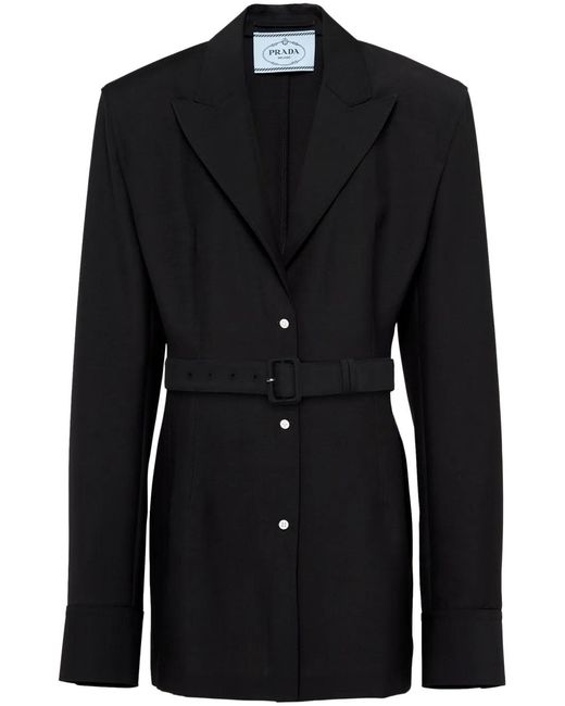 Prada Black Single-Breasted Mohair-Blend Jacket