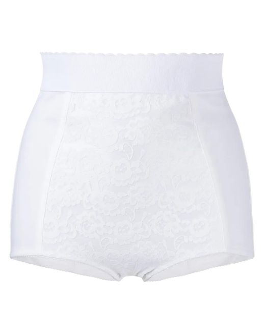 Dolce & Gabbana White High-Waisted Jacquard Briefs