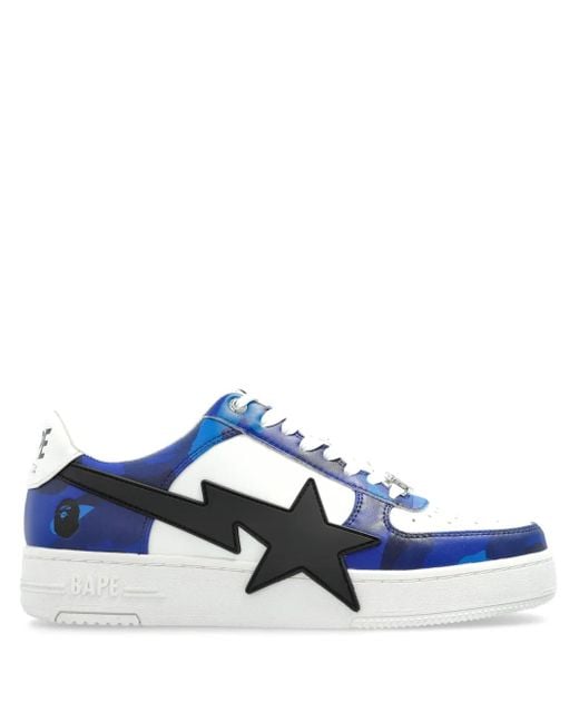 A Bathing Ape Blue Star-Patch Sneakers