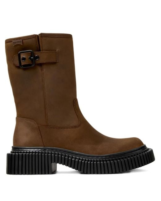 Camper Brown 33Mm Pix Berlin Buckle-Embellished Boots