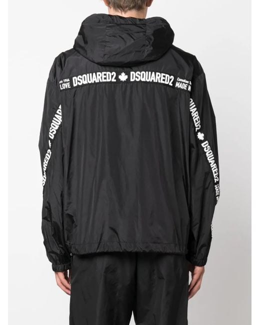 DSquared² Windbreaker Mit Logo-Streifen in Black für Herren