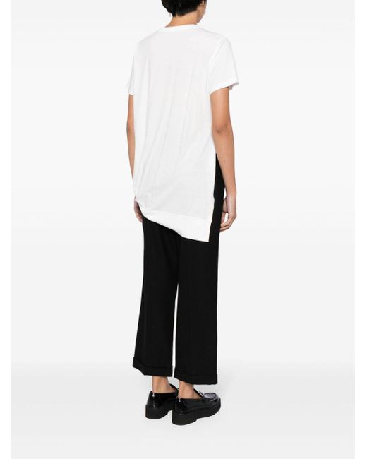 T-shirt en coton à design asymétrique Yohji Yamamoto en coloris White