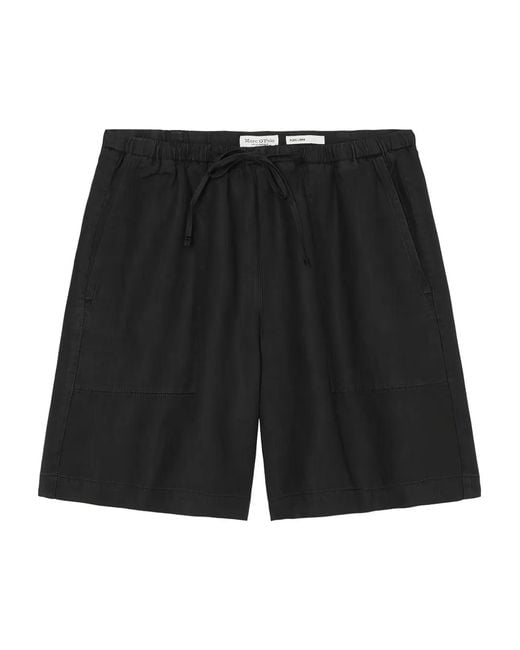 Marc O' Polo Black Drawstring-Waist Shorts