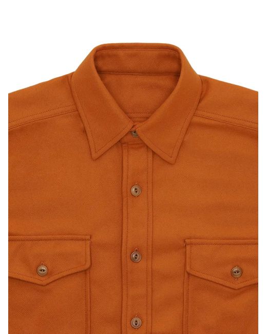 Fortela Orange Cpo Flannel Shirt for men