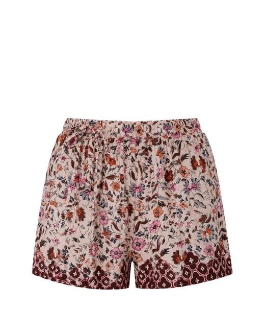 Natalie Martin Red Jasper Floral-Print Shorts
