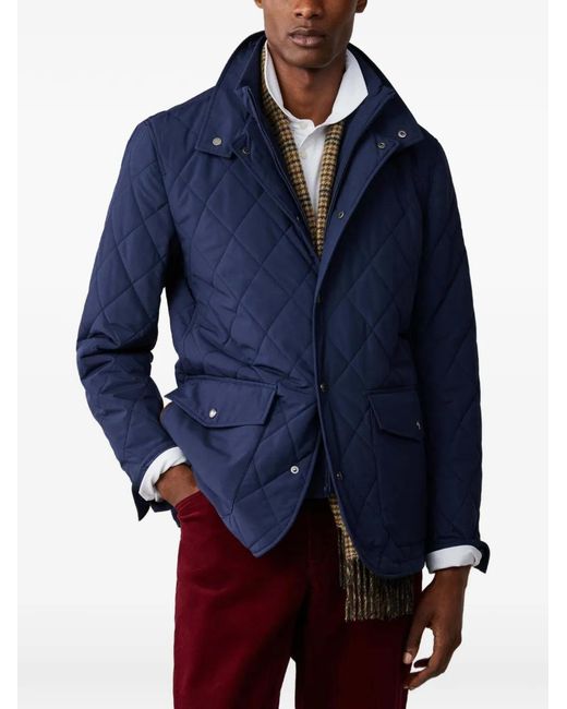 Hackett Blue Paddock Diamond-Quilted Jacket for men