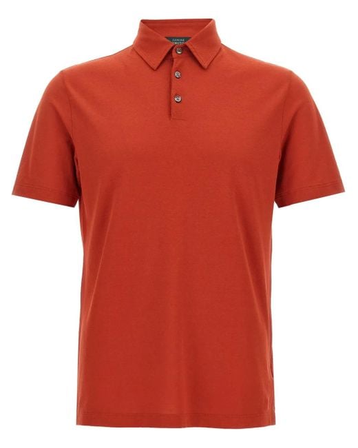 Zanone Red Cotton Polo Shirt for men