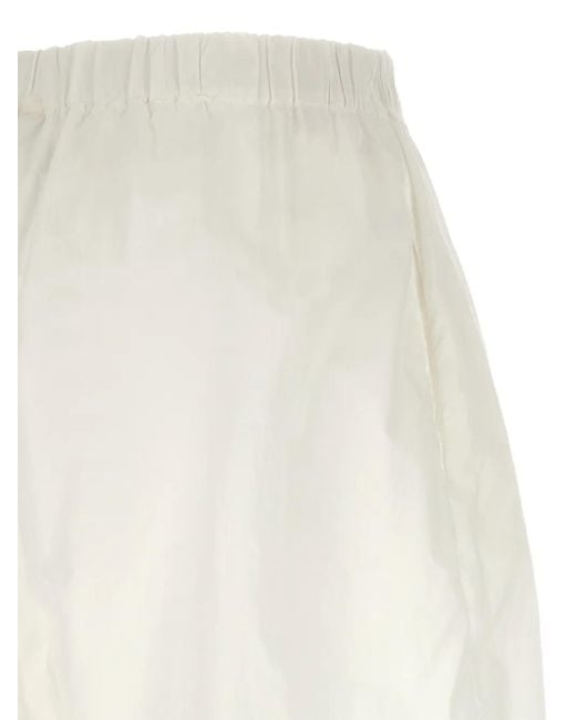Xacus White Carlotta Elasticated-Waist Shorts