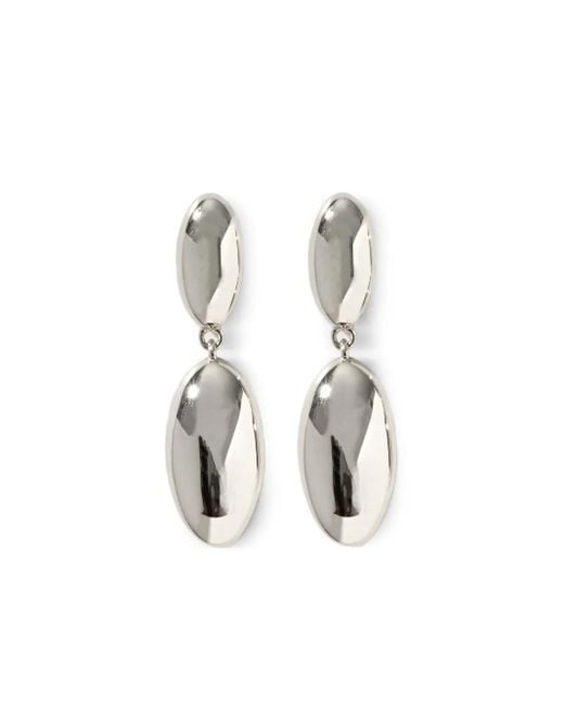 Otiumberg White Pebble Drop Earrings