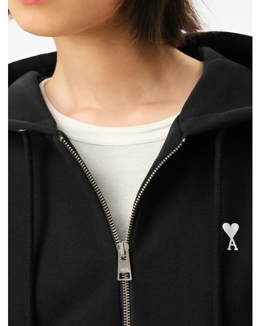 AMI Black Ami De Coeur Zipped Hoodie