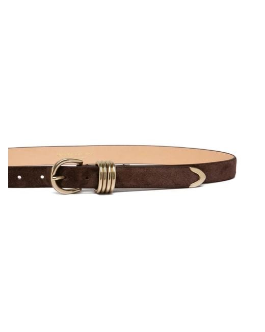 Officine Creative White Suede Buckle-Fastening Belt