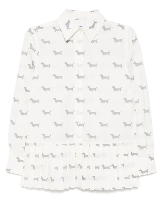 Thom Browne White Chemise À Design Plissé
