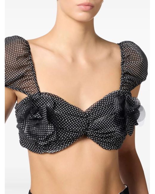 Elisabetta Franchi Black Polka Dot Print Top