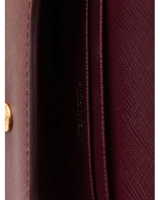 Prada Purple Leather Shoulder-Strap Card Holder
