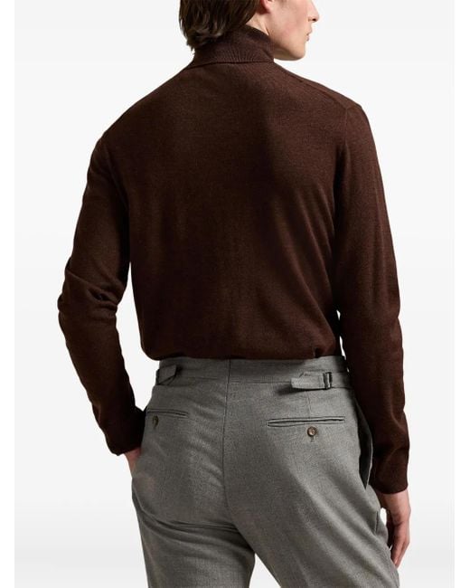 Maglione A Collo Alto di Polo Ralph Lauren in Brown da Uomo