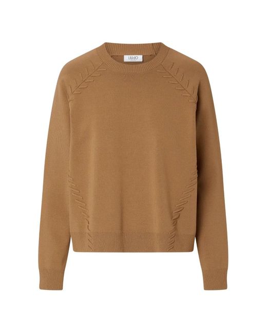 Liu Jo Natural Boxy Sweater With Braided Details