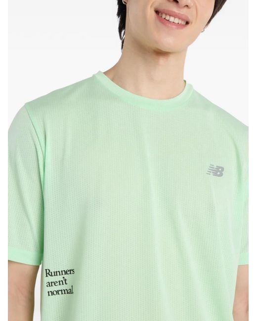 New Balance Green Graphic-Detail T-Shirt for men