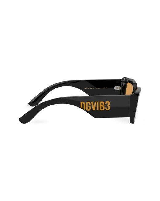 Dolce & Gabbana Brown Dg Vib3 Rectangle-frame Sunglasses