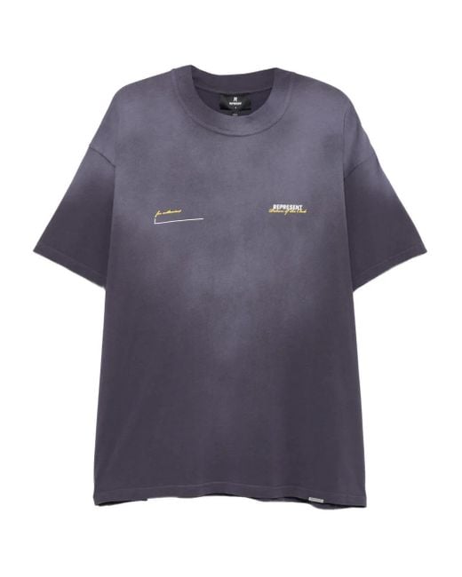 Represent Blue Logo-Print T-Shirt for men