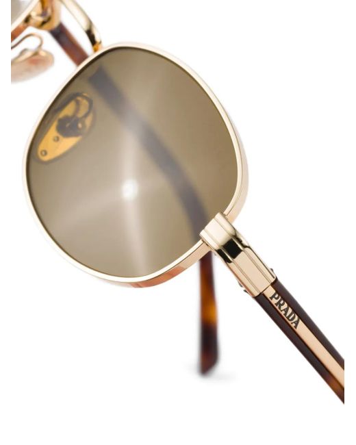 Prada Metallic Logo-Engraved Sunglasses