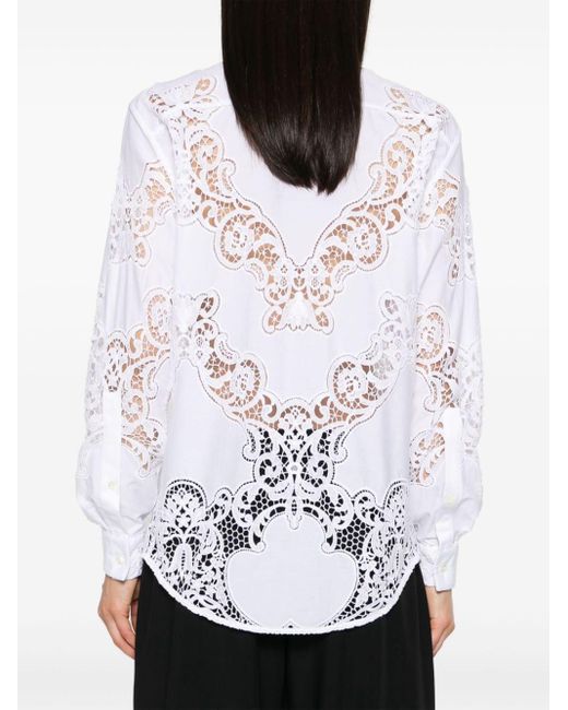 Magda Butrym Panelled Guipure-lace Shirt White
