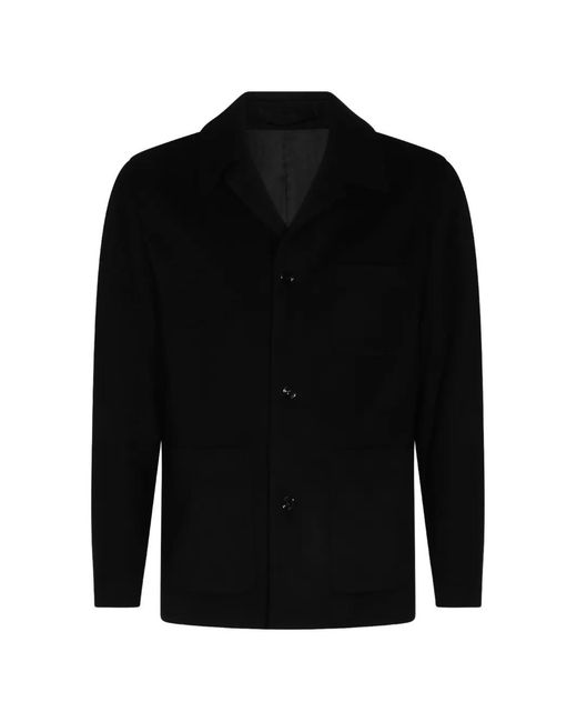 Lardini Black Patch-Pocket Cashmere Jacket for men