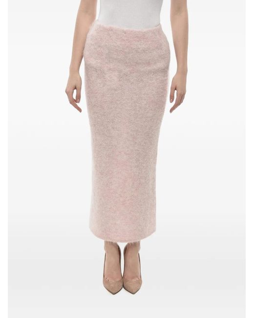 Holzweiler Pink Elasticated-Waistband Midi Skirt