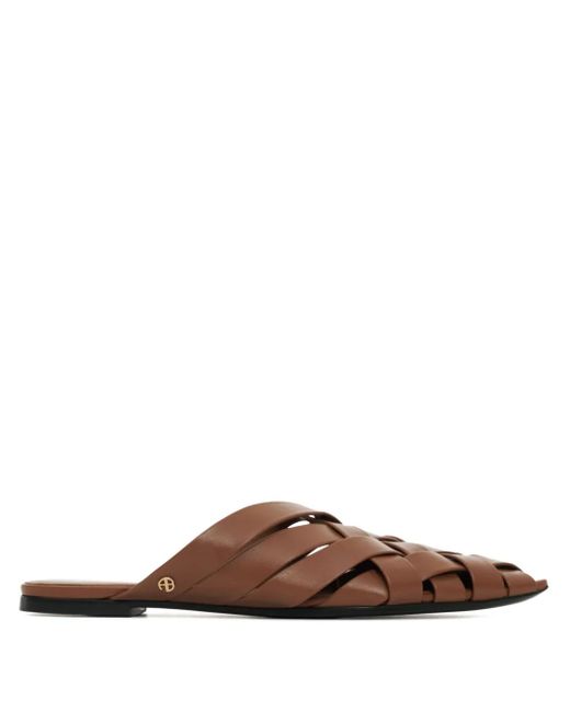 Anine Bing Brown Eve Flat Mules