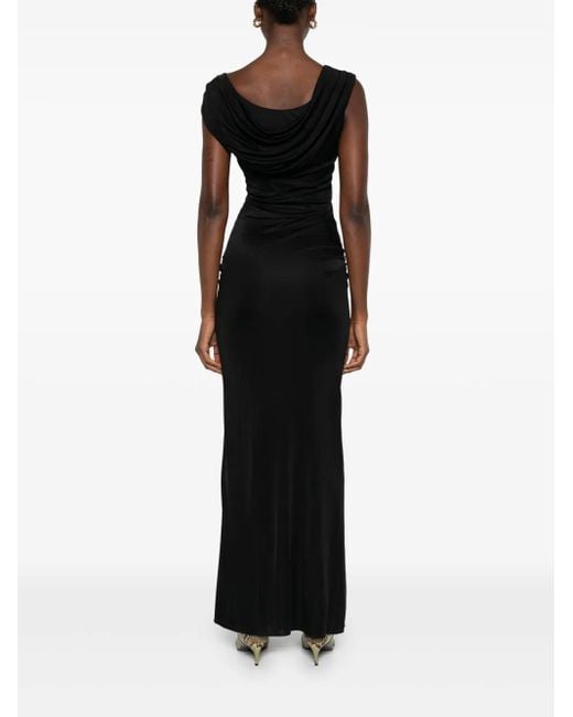 Versace Black Asymmetric Neck Dress