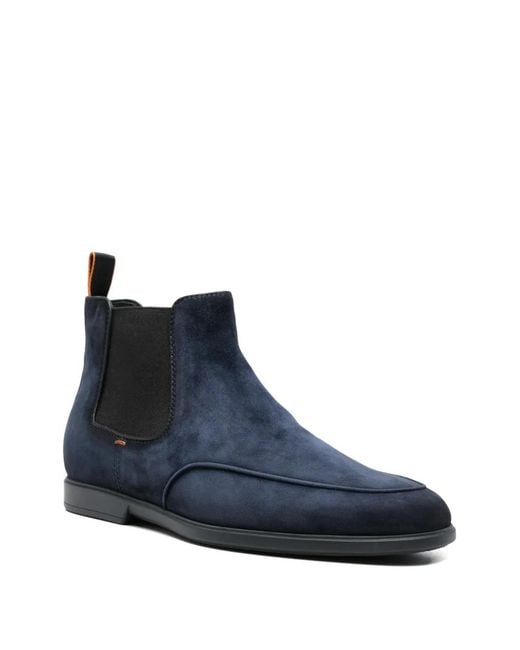 Santoni Blue Panelled Boots for men