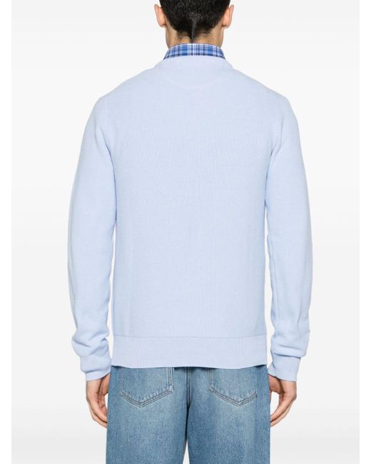Pull en coton à logo brodé Polo Ralph Lauren pour homme en coloris Blue