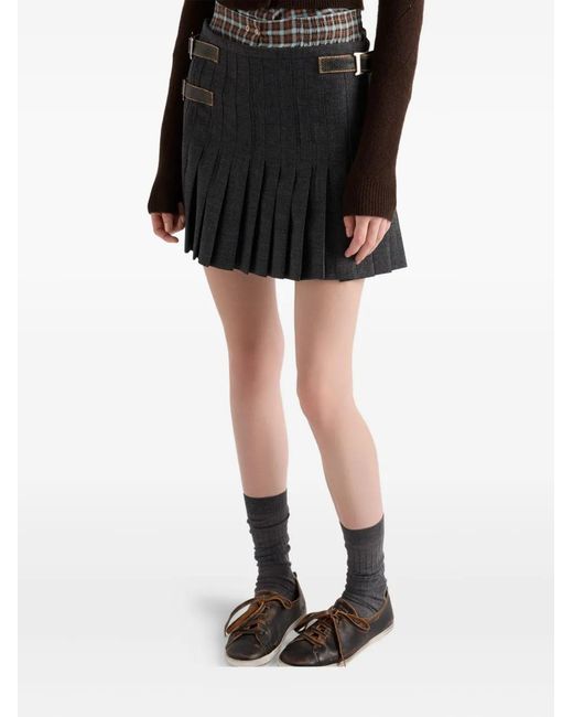 Prada Wollen Mini-Rok in het Black